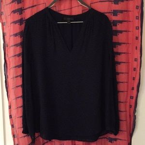 J. Crew navy textured blouse